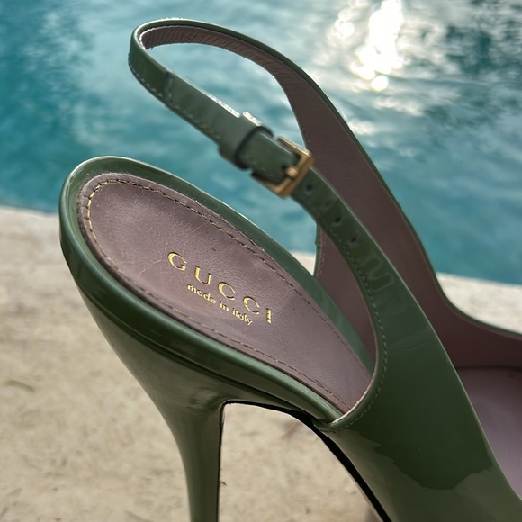 Gucci patent leather platform sling backs - Picture 6 of 10